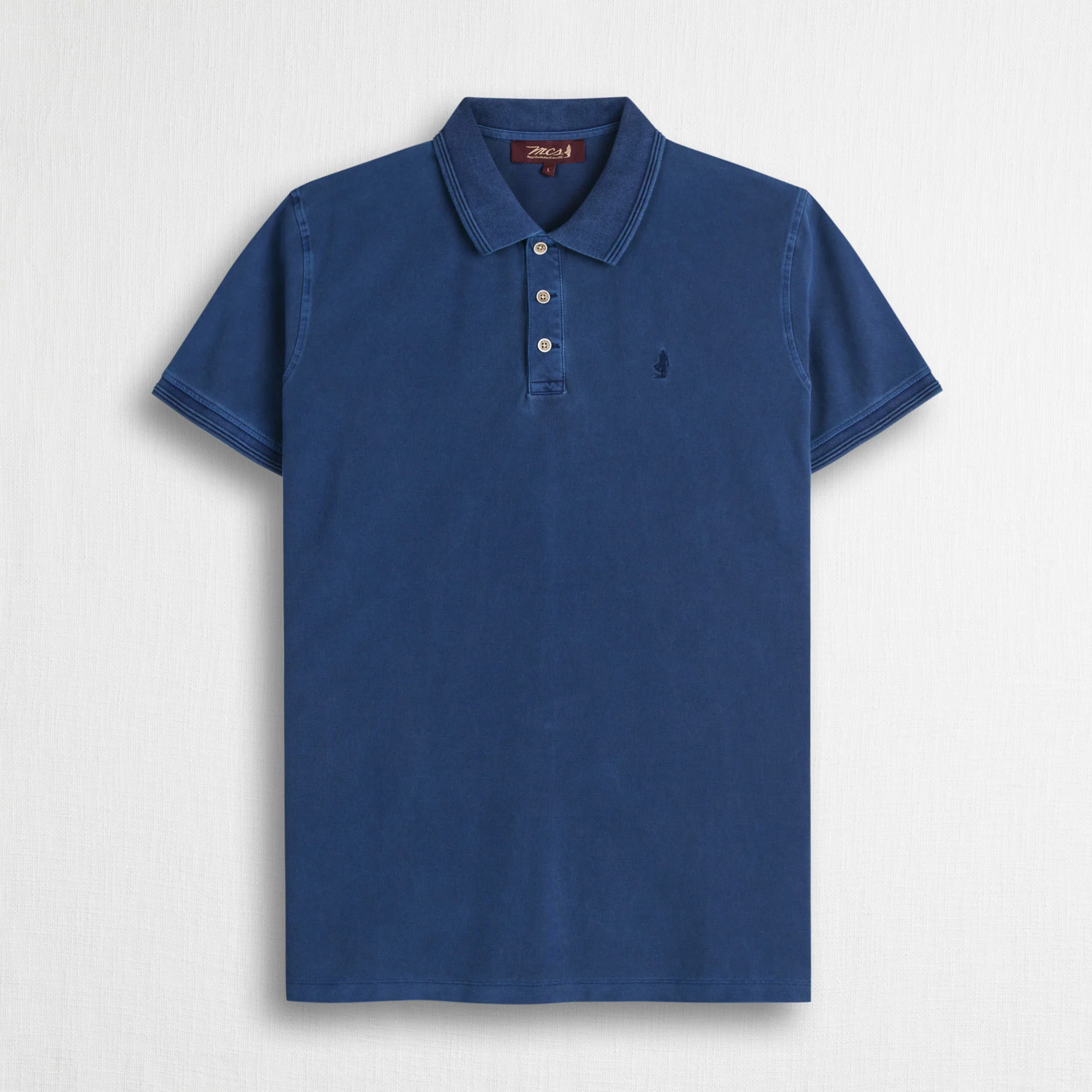 Polo cotone piquet stretch tinto in capo