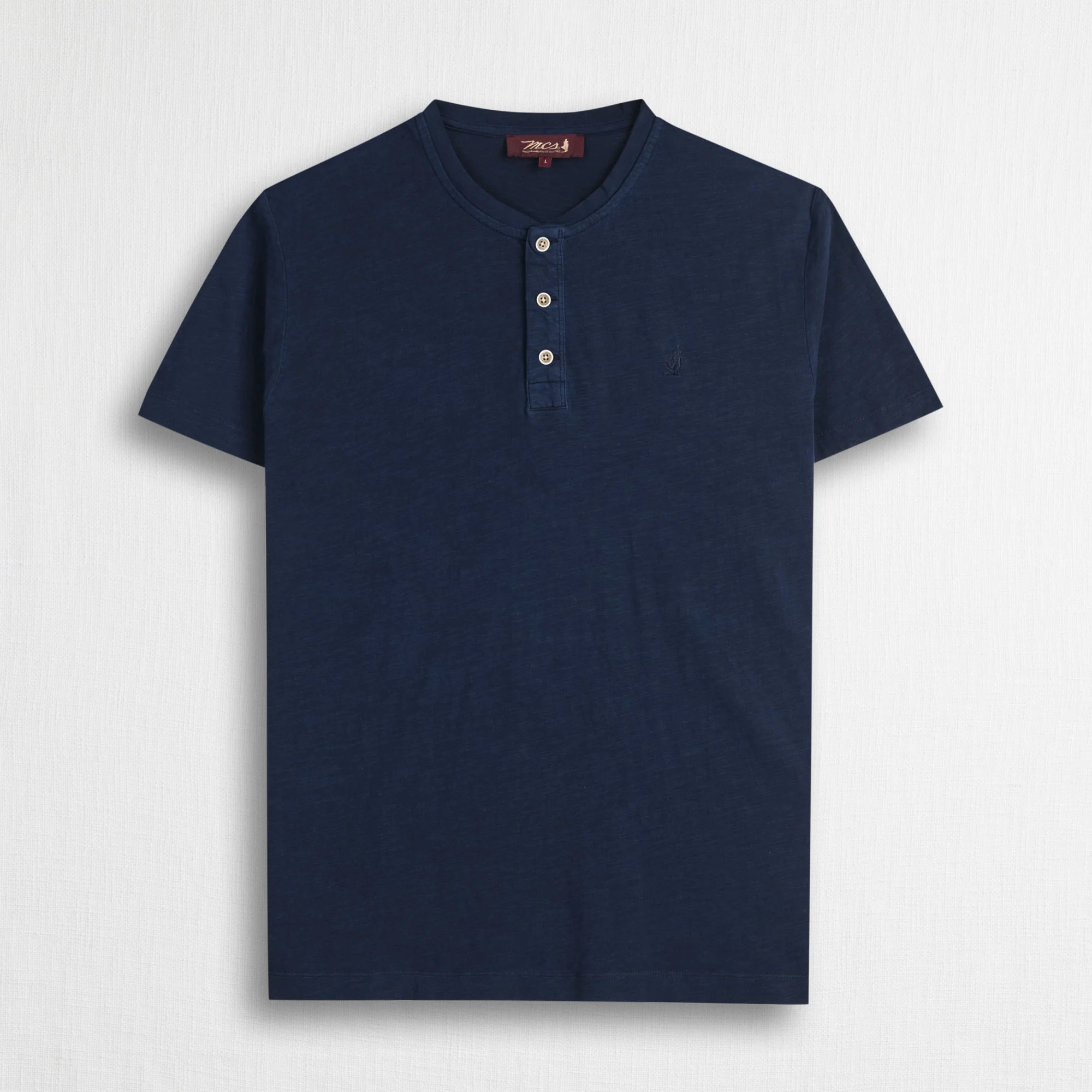 T-shirt serafino 100% cotone tinto capo
